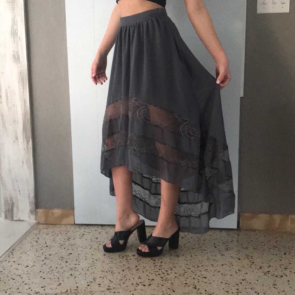 🌸Grey slope length skirt